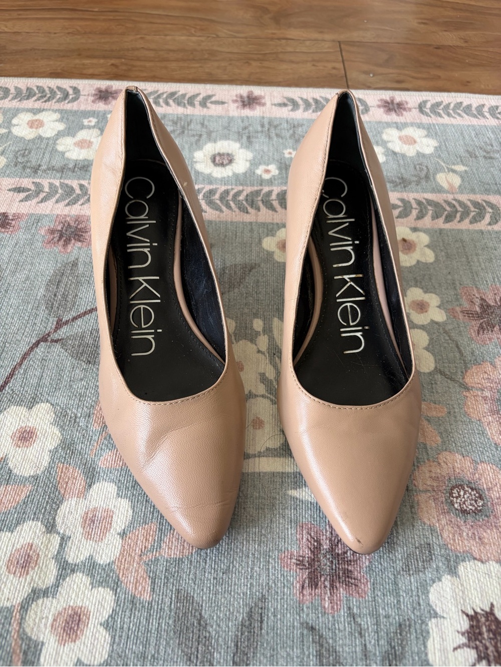 Calvin Klein Blush Beige Pointed-Toe Pumps